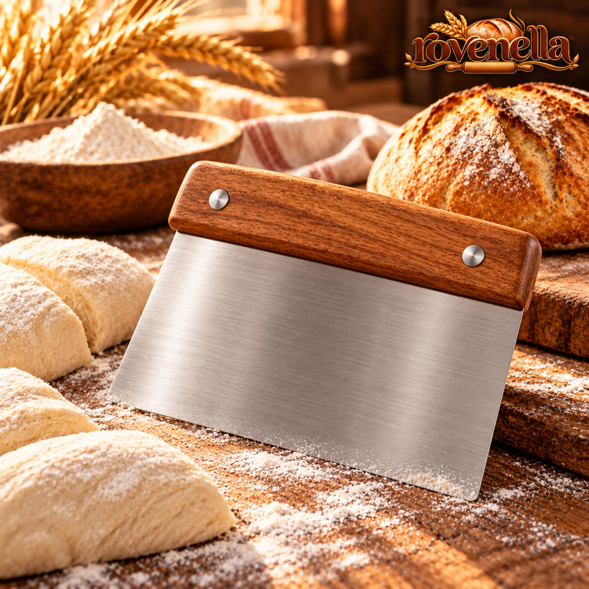 rovenella™ Stainless Steel Dough Bench Scraper - main image