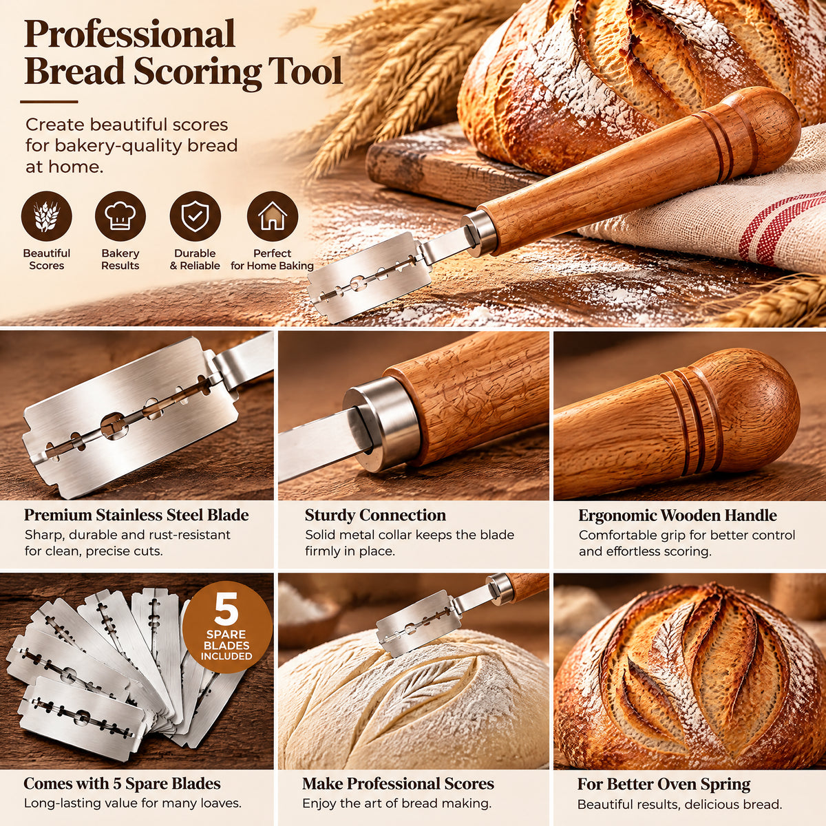 rovenella™ Wood Handle Bread Lame - detail image 4