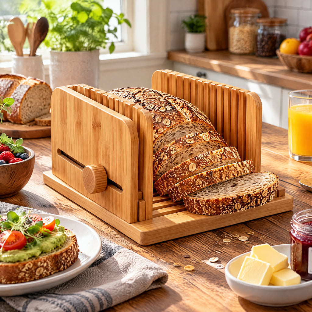 rovenella™ Adjustable Bamboo Bread Slicing Guide - detail image 2