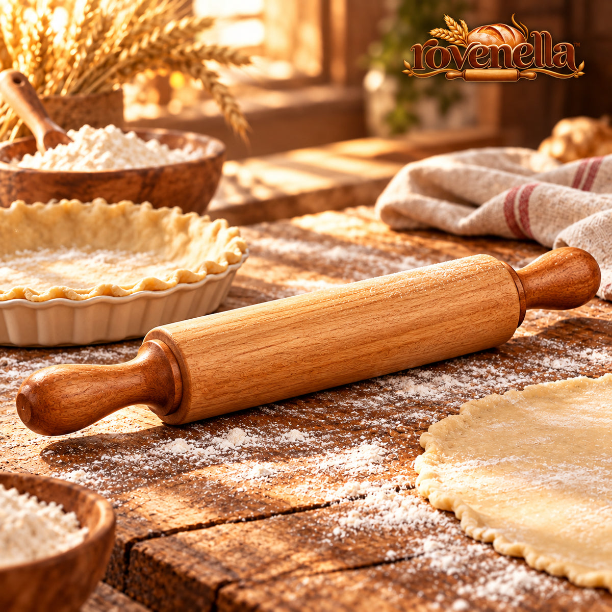 rovenella™ Classic Wooden Rolling Pin - main image