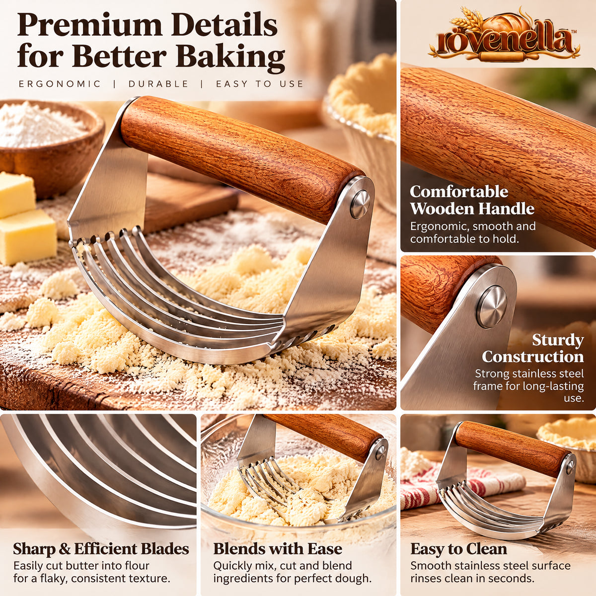 rovenella™ Stainless Steel Pastry Blender - detail image 2