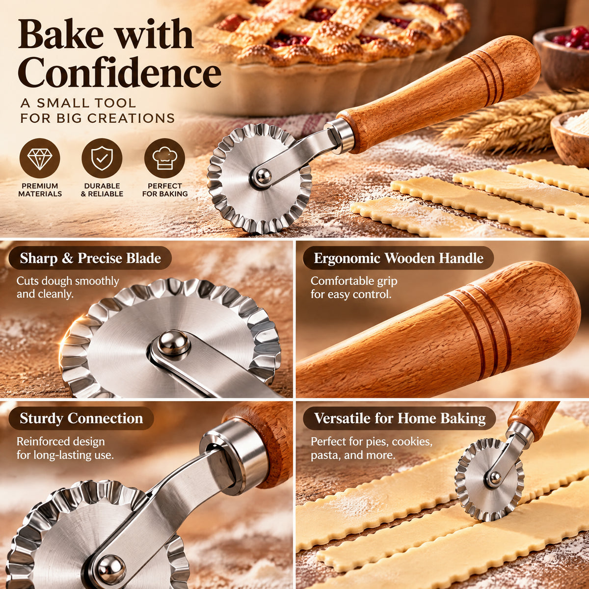 rovenella™ Fluted Pastry Wheel Cutter - detail image 1