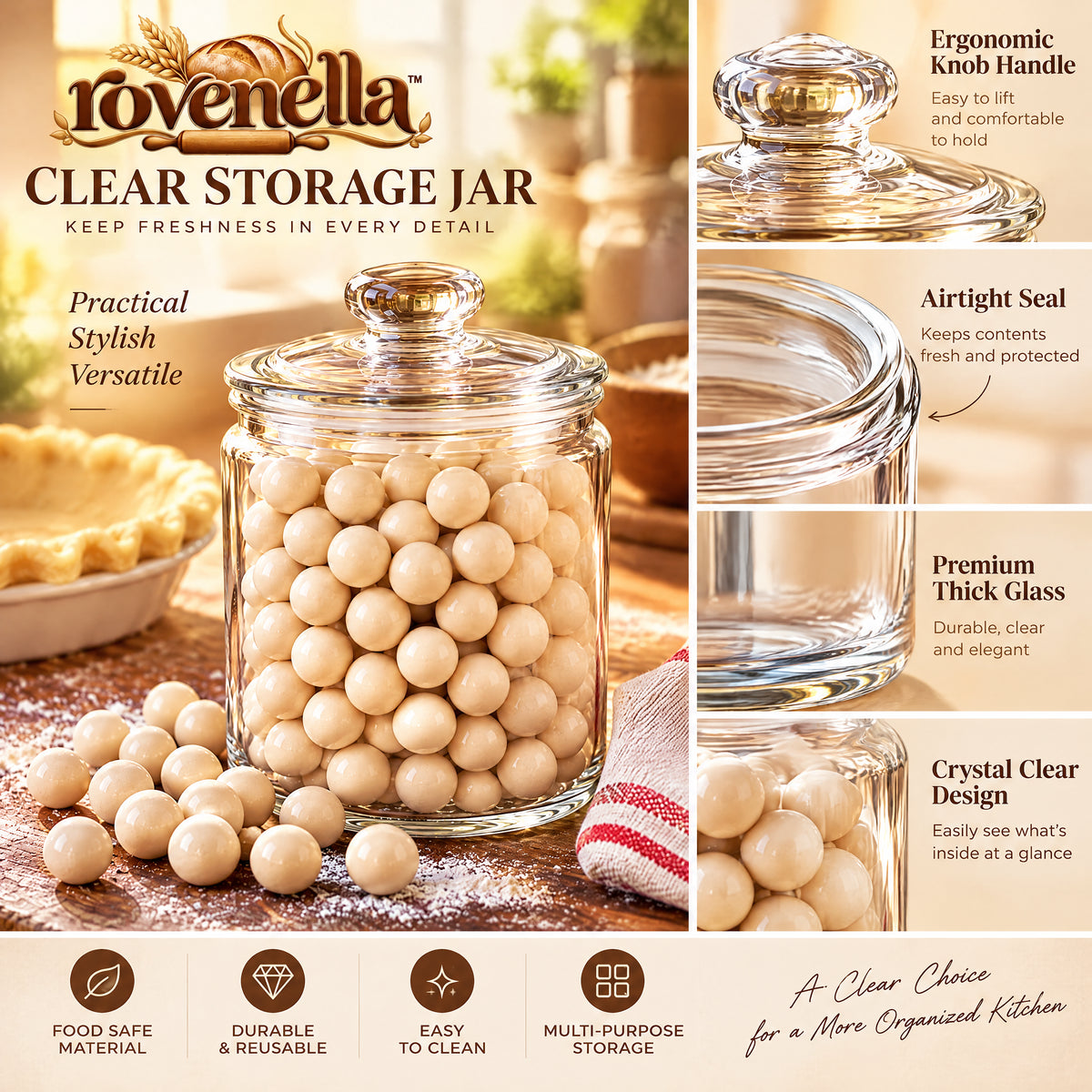 rovenella™ Ceramic Pie Weights with Glass Jar - detail image 4