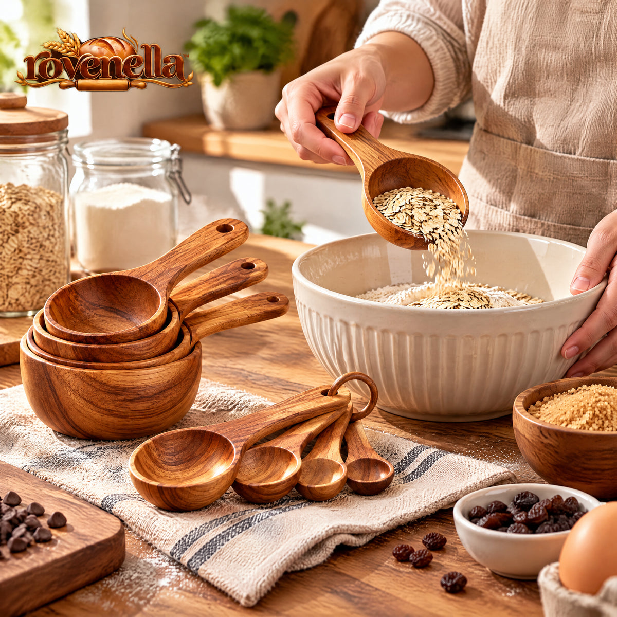 rovenella™ Wooden Measuring Cup & Spoon Set - detail image 4